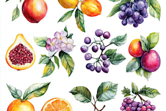 draw botanical illustrations of flowers, plants, fruits