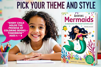 design fun and easy kids coloring book cover and interior for amazon KDP