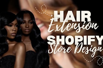 build hair extension shopify store and do beauty hair extension website