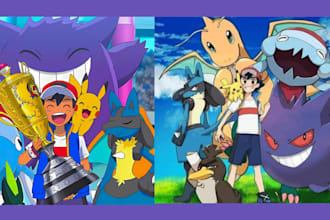 draw pokemon character into furry anthro fakemon trainer adventure or any style