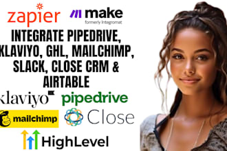 do pipedrive, klaviyo ghl mailchimp slack close crm airtable zapier integration