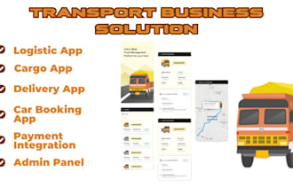 build fully logistics mobile app, food delivery app, taxi booking app turo clone