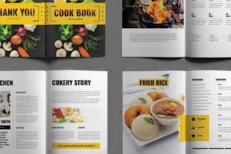 create a beautiful cookbook design, cookbook formatting and cookbook write