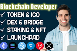 be blockchain developer for token presale dex pump fun web3 dapp on solana evm