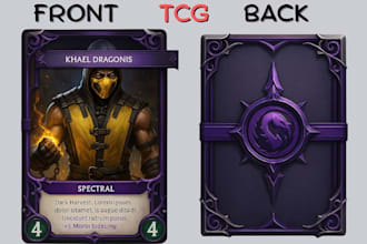 design uniques trading card game tcg ccg card game template illustration