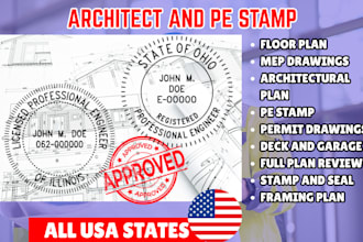licensed engineer, pe stamp architect stamp digital stamp alabama ohio illinois