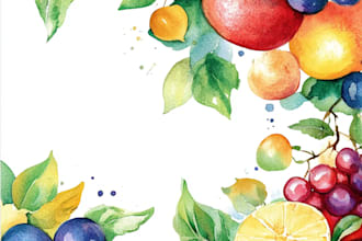 draw botanical illustrations of flowers, plants, fruits