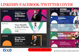 design attractive facebook, twitter, likedin cover and youtube banner