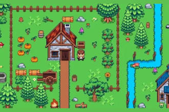 create  2d top down pixel art tilesets for rpg strategy games as pixel artist