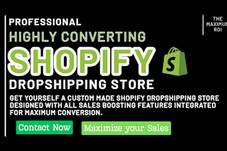 design shopify dropshipping store, update website SEO shopify marketing manager