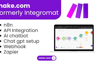 setup make com automation, made com, zapier integromat, n8n