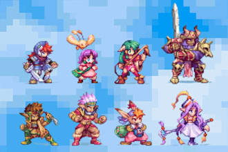 create pixel art character pokemon trainer sprites animation sprite sheet