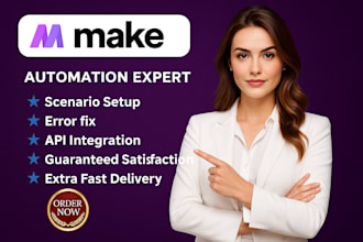be your make com automation expert to setup and fix your made com scenario