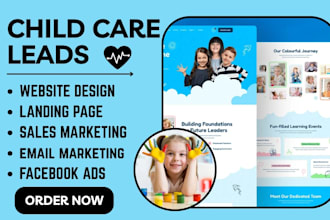 generate child care leads design babysitting daycare nanny kindergarten website