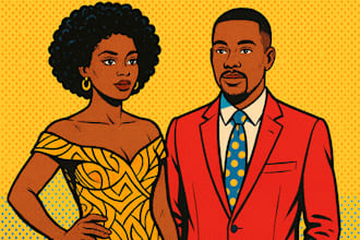 design african american illustration and ai headshot