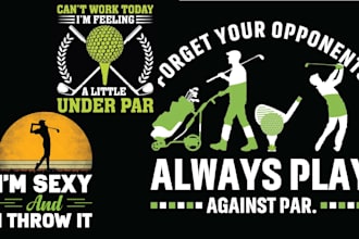 make sport hand drawn t shirt golf logo