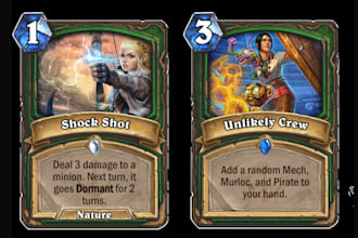 do trading card game design digital art illustration, tcg card design ccg