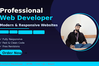 build a responsive HTML CSS react website for any business