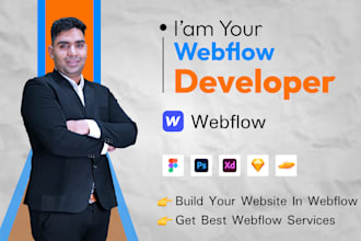 expertly design redesign and develop webflow website or landing page from figma