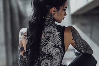 create a tattoo design in japanese style