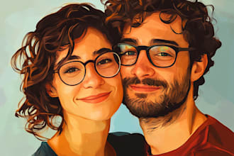 draw couple portraits in digital art