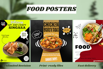 design professional food posters and restaurant menus