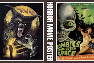 retro vintage movie poster horror cover vintage poster dark art horror poster