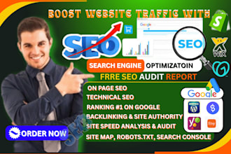 do onpage technical SEO for shopify, etsy, stan store marketing or wix website