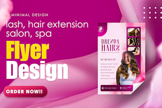design hair or lash extensions, spa, beauty salon flyers