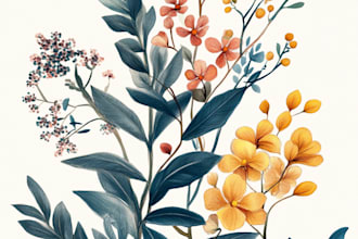 make a beautiful botanical or floral illustration