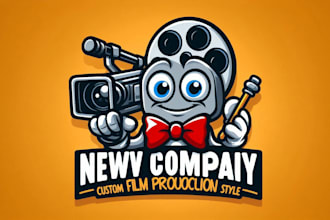 make custom film production style mascot logo design without any copyright