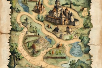 do fantasy map illustration for dnd, novels and games