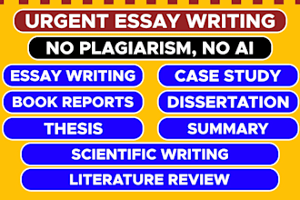 do urgent essay writing as essay writer, book report, case study analysis,assign