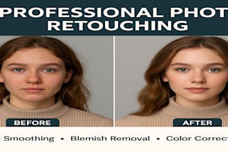 do skin retouching, blemish removal, and background editing
