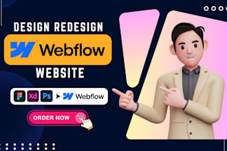 design, redesign webflow website, convert figma psd to webflow