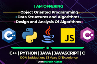 provide expert java services, c, cpp, python, dsa, oop, database and algorithms