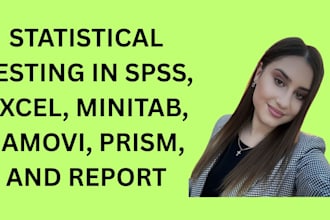 do statistical testing in spss, excel, minitab, jamovi, prism, and report