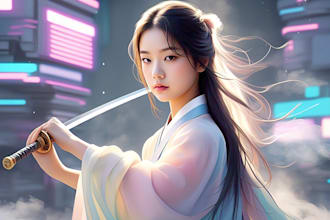 create ai art, line art, illustration and digital art