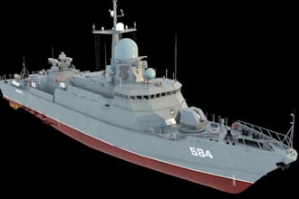make realistic 3d yacht model, 3d ship model, 3d boat model