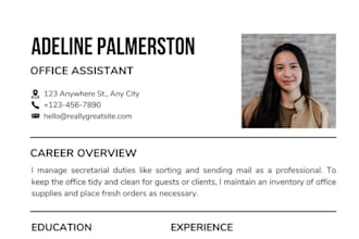 professionally create andor edit your resume and  design social media posts