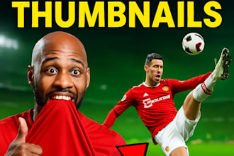 design viral football thumbnails for youtube