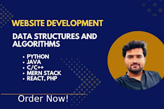 do algorithms, data structures, website development, python, java, cpp projects