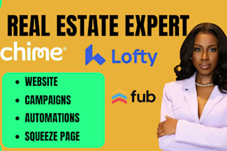 setup real estate crm create website funnels leads with lofty kvcore crm chime