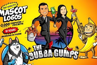 design a unique mascot, vintage cartoon, caricature, or logo character design