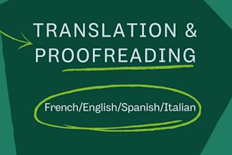 translate texts to and from english, italian, french, spanish