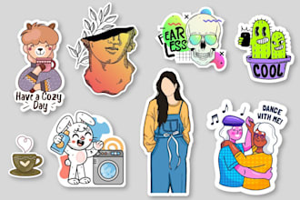 create typography sticker design