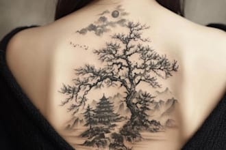 made your japanese custom tattoo design and illustration