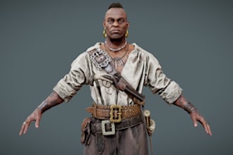 realistic character for dayz3d,ue4,ue5 warrior character,3d armor, asset texture