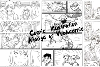 do nsfw comic book manga  or webcomic style storyboard animation comic lettering