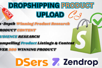 upload winning dropshipping product, website products content for shopify